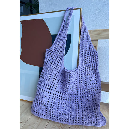 Knitted bag vintage mesh hollow simple woven bag women's bag Shoulder Bag bags wool handbag shopping bag