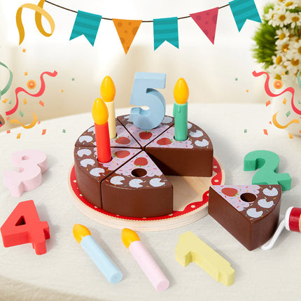 Children's Early Childhood Education Simulation Playhouse Vegetable Cutting Educational Sushi Combination Birthday Cake suit Wooden Toy
