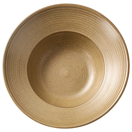 Retro Style Ceramic Kiln Straw Hat Plate Restaurant Hotel Home Threaded Pasta Plate Japanese Fruit Salad Snack Plate