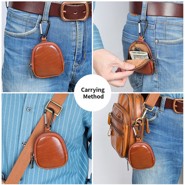 Cross-border hot-selling retro leather coin purse multi-functional first layer cowhide mini zipper small wallet wholesale