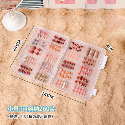 Zt8118 Large-Capacity Plastic Nail Storage Box, Wearable Nail Storage Transparent Display Box, Nail Piece Storage Box