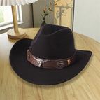 [warped western cowboy big and small bull head] black / Adjustable
