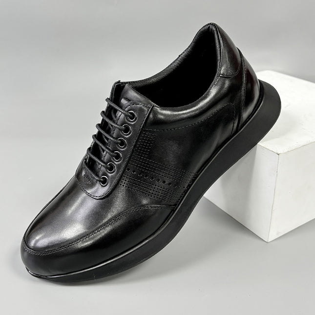 Men's Casual Leather Shoes Top Layer Cowhide Autumn and Winter Business Foot Wide Soft Sole Lightweight Comfortable Leather Sports Casual Shoes