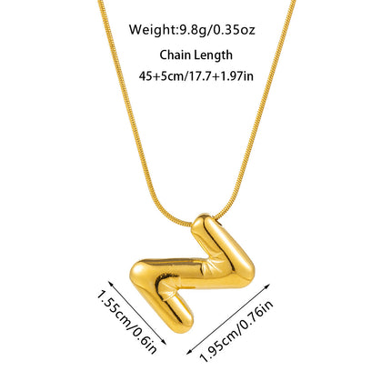 Cross-border fashion sense Europe and the United States 26 English letter pendant smooth bubble letter necklace women wholesale
