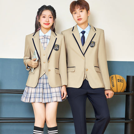[Purple College Style] Suit Autumn and Winter Formal Wear for Men and Women Kindergarten Teacher Uniform Jk Class Uniform School Uniform Set