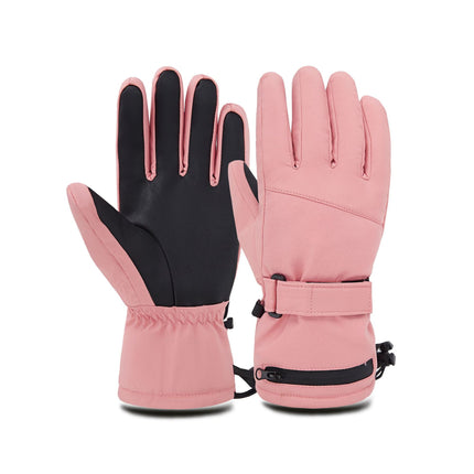 Adult Ski Gloves, Outdoor Waterproof, Windproof, Wear-Resistant, Touch-Screen Compatible, Five-Fingered, Fleece-Lined, for Mountaineering and Cycling, Warm and Cold-Resistant