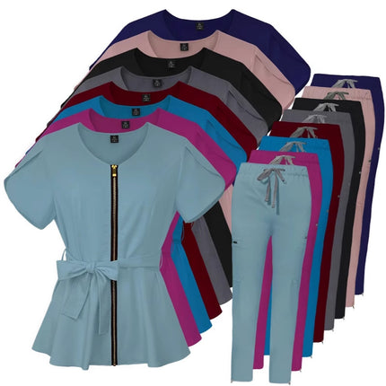 High-end operating room work clothes female confinement center beautician SPA brush hand clothes strap waist surgical clothes female points