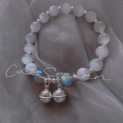 Bracelet Jewelry Cat's Eye Stone Crystal Butterfly Women's Bracelet Imitation Gray Moonlight Versatile Stylish Trendy Student Gift Starry