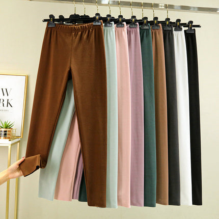 Double-sided velvet leggings Qiude velvet middle-aged and elderly mothers wear women's heating pants warm pants velvet padded slim fit