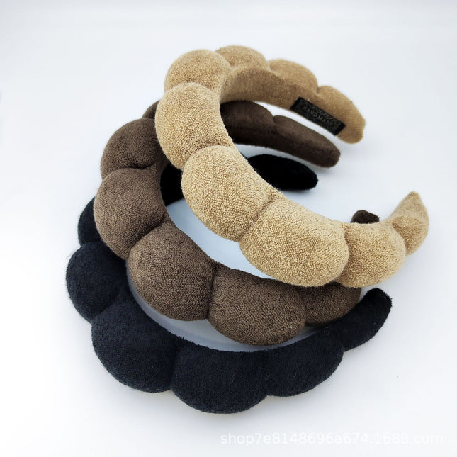 Cross-border explosions SPA clouds sponge face washing hair band bath face hair band autumn and winter color hair band wholesale