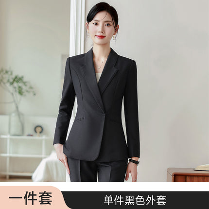 Grey Professional Long-sleeved Suit suit Women's 2024 Temperament Autumn Hotel Front Desk Work Clothes High-end Jewelry Store Fixtures
