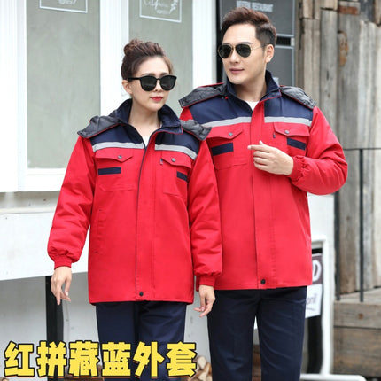 Winter Work Clothes Cold-proof Cotton Coat Thickened Work Protection Clothing Factory Workshop Factory Clothes Printing Thickened Cotton Coat