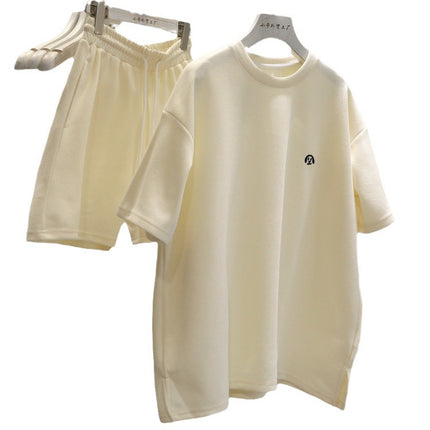 Foreign Trade Summer Korean Style Women's Sporty Shorts Set, Trendy and Fashionable Pullover Short-Sleeve Two-Piece Set