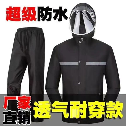 Oxford Cloth Raincoat and Rain Pants Set for Men, Thickened for Transportation and Electric Vehicles, Separate Full-Body Rainwear for Delivery Riders