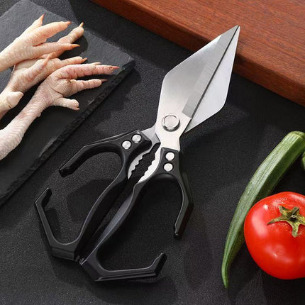 [Ready Stock Wholesale] King Kong Large-Head Scissors Thickeneded Stainless Steel Strong Chicken Bone Scissors Kitchen Multi-Functional Scissors
