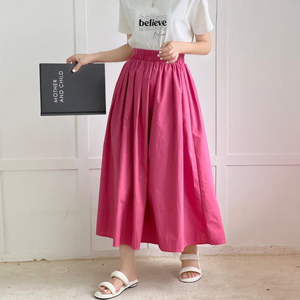 2025 New Product Japan Rakuten Bright Colorful Cotton Long Skirt Half Skirt Pure Cotton Flared Pleated Skirt
