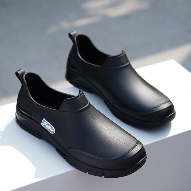 Men's Short Rain Boots, Non-Slip, Waterproof, Fashionable Rain Boots, Velvet Warm Rubber Shoes, Fishing Short-Tube Work Water Shoes, Overshoes