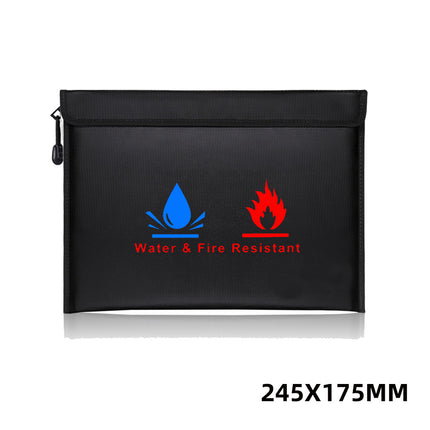 Factory Direct Sales High Temperature Resistant Fireproof Document Bag Silicone Fiberglass Household Commercial Safety Flame Retardant Storage Bag with Certification