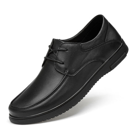 Men's First-Layer Leather Shoes, Business Formal Wear, Men's Middle-Aged Soft-Soled Cowhide Dad Shoes, Summer Breathable Lace-Up Genuine Leather Men's Shoes