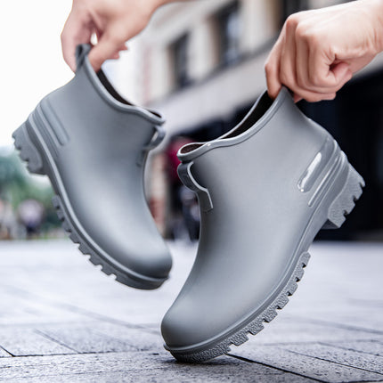 Couple Style Thickened Men's and Women's Outdoor Waterproof Anti-Slip Portable Rain Boots Wholesale Takeaway Rain Boots Short-Tube Women's Rain Boots