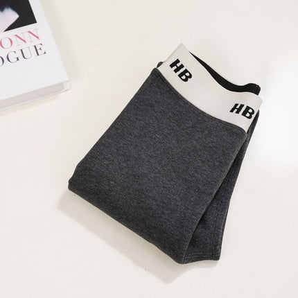 Yiwu winter fleece-lined thick pants women wear HB letters waist leggings warm slim leggings wholesale