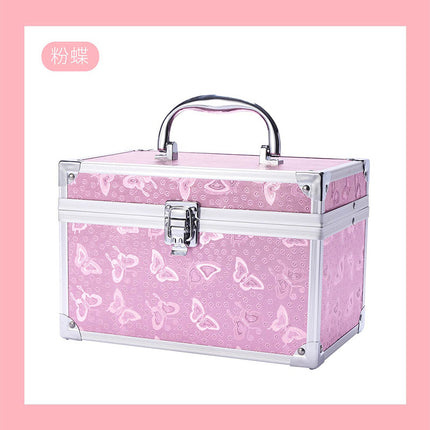 Professional ear picking and foot washing KTV practical toolbox single open double-layer cosmetic case with mirror beauty eyelash storage box