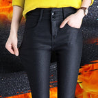 Black vertical 2-button thin velvet / 26
