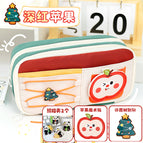 [red apple] pencil case + velcro + pin + 2 panda clips