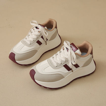 Women's Thick-Soled German Training Shoes for Small People 2025 Autum New Height-Increasing 7cm Forrest Gump Sneakers Showing Feet Small Daddy Shoes