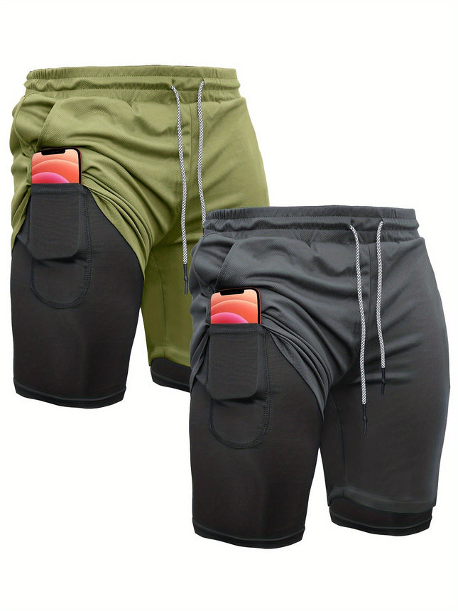2 in 1 Running Shorts 2 in 1 Mens Running Shorts 2 Piece Cross-Border
