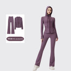 Hooded horn iris purple suit / 2/S
