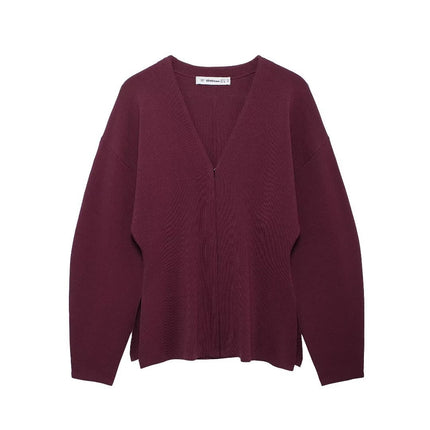 Cross-Border European and American Clothing Aliexpress Ins Popular Women's Clothing Simple Loose Knitted Jacket Mini Skirt Suit