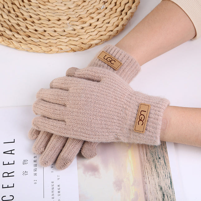 Wholesale Melard Knitted Gloves for Women, Autumn and Winter Korean Style Morandi Winter Warm Color Series Finger-Separated Cross-Border Gloves