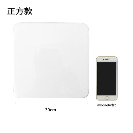 Ceramic Cake Plate Pure White Square Plate Dessert Display Dish Baking Tableware Buffet Round Swing Plate Long Square Plate