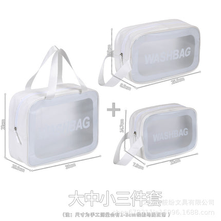 Korean Satchel Cosmetic Bag Pvc Dry and Wet Separation Toiletry Bag Satchel Waterproof Bath and Swimming Frosted Storage Bag