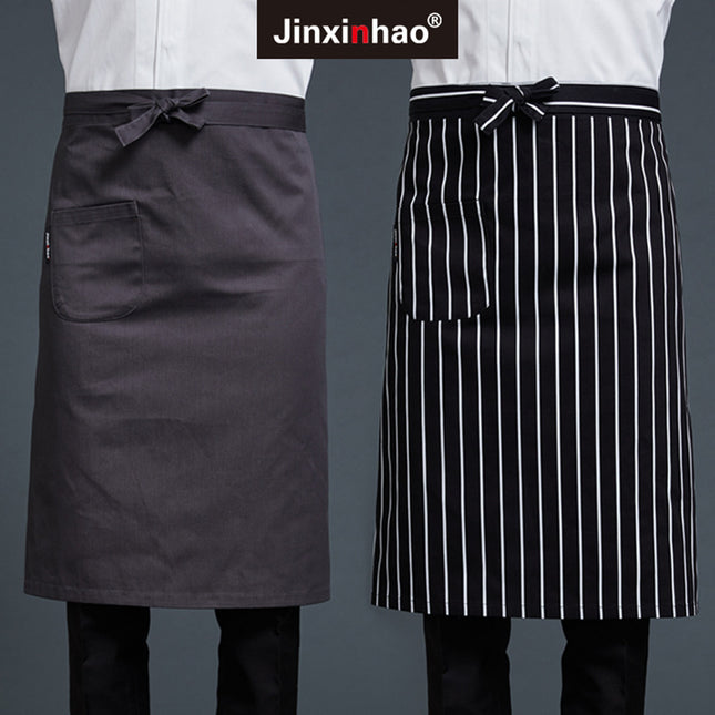 Chef's Half-length Apron Men's Waist Short Rear Kitchen Work Clothes Catering Work Uniform