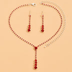 446 red necklace + earrings