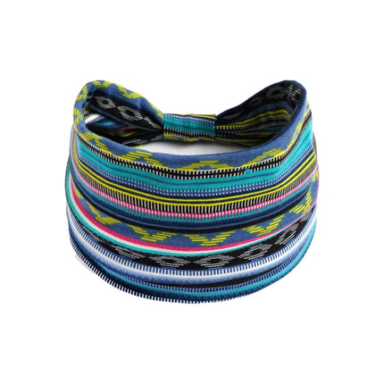 Bohemian Hairband with Wide Edge, Knotted Print, Ethnic Style, Sweat-Absorbent and Anti-Sweat, Retro Style, Versatile