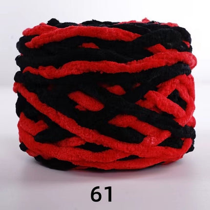 Factory wholesale 100g thick ice strip wool single-strand woven wool ball hook crochet slippers thread self-woven wool ball