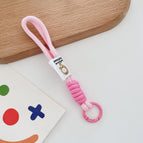 Hand-knitted nylon double rope + round spring coil / Pink