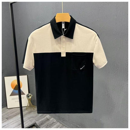 Lapel Short-Sleeved Polo Shirt Men's Trendy Summer T-Shirt Korean Style Slim Trendy 2025 New Casual T-Shirt Top