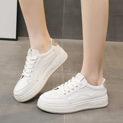 Genuine leather soft bottom comfortable white shoes for women 2024 spring new versatile Korean style low-top casual single-layer shoes for women sneaker