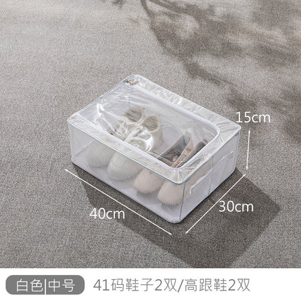 Folding Steel Frame Shoe Box Storage Transparent Dustproof Shoe Cabinet Home Storage Dormitory Shoe Storage Box Installation-Free Batch