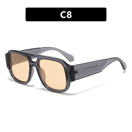 Fashion Casual Double-Bridge Sunglasses 2025 New Sun Glasses Uv Protection Personality European and American Photo Influencer Sunglasses for Women