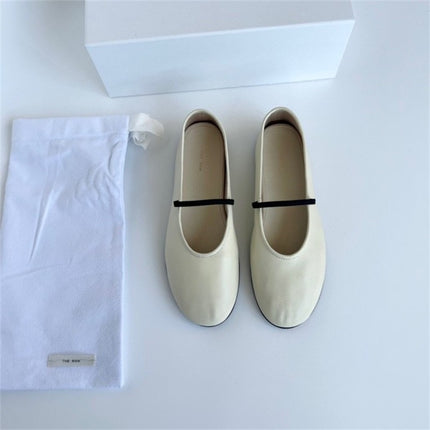 Niche The row Ballet Flats Comfortable Soft Leather Step-on French Milk Shoes Leather Shoes Women's Shoes