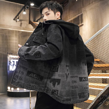 Spring and Autumn Denim Jacket Men's 2024 New Fashionable Duffy Handsome Junior Student Casual Jacket Autumn Jacket
