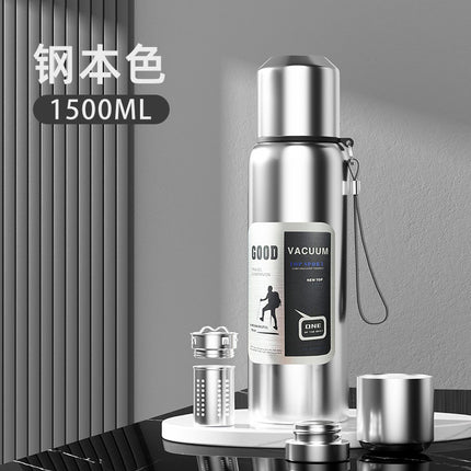 Large Capacity 316 Stainless Steel All-Steel Pot Men's Outdoor Travel Mountaineering Portable Thermos Cup Wholesale Cross-Border