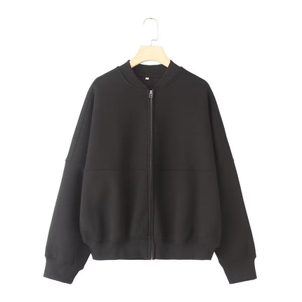 European and American Style Zipper Bomber Jacket Jacket Style Sweatshirt 3399802 Loose High Waist Velvet Pants 319980