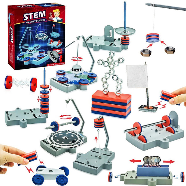 Cross-Border Wholesale Dropshipping Physical 12-in-1 Magnetic Science Experiment Set Steam Interest Development Science and Education Toys