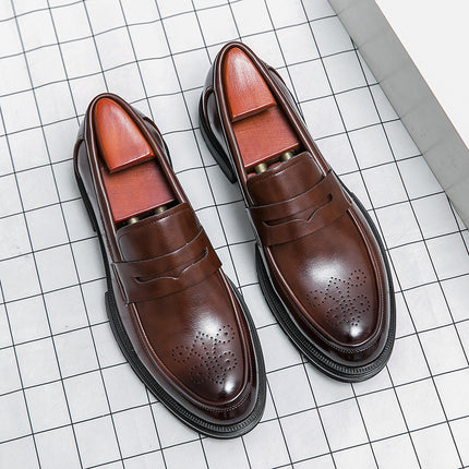 Men's shoes cross-border 46 plus size new leather shoes fashion men's business formal shoes fashion set foot loafers wholesale